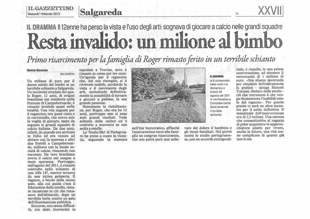 Bambino invalido risarcimento