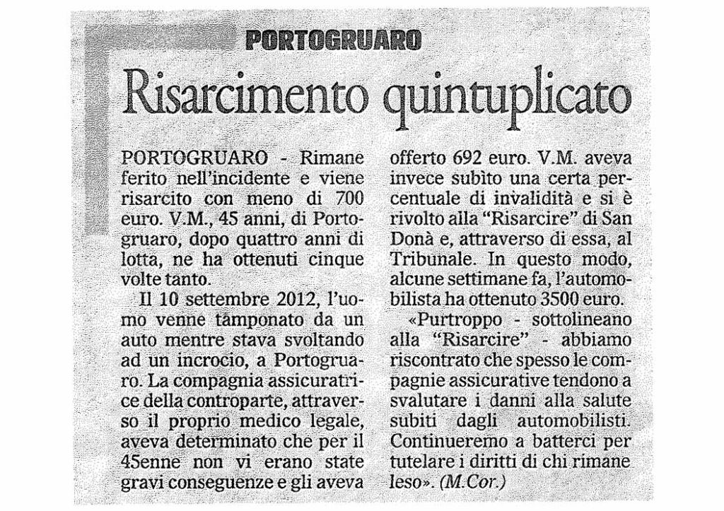 Risarcimento Quintuplicato